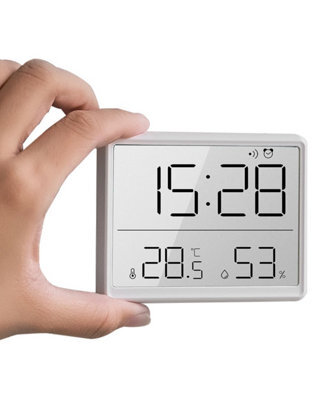 Amorly Smart Digital Alarm Clock, W/magnetic Attraction, Indoor Temperature Humidity, Hd Screen Hour Date, Battery Operated - White - image 1