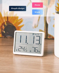 Amorly Smart Digital Alarm Clock, W/magnetic Attraction, Indoor Temperature Humidity, Hd Screen Hour Date, Battery Operated - White - thumbnail 5