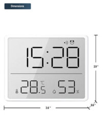 Amorly Smart Digital Alarm Clock, W/magnetic Attraction, Indoor Temperature Humidity, Hd Screen Hour Date, Battery Operated - White - thumbnail 6
