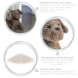 Nicola Spring Milo The Dog Door Stop - 19 X 26.5Cm - Brown - thumbnail 2