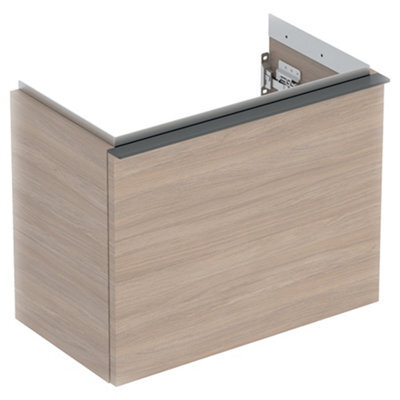 Geberit Icon Wall Hung Wash Basin Drawer Vanity Unit 415mm Oak Lava (Unit Only) - image 1