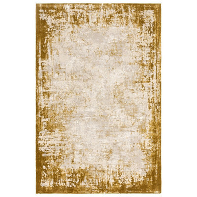 Gold Abstract Luxurious Modern Easy To Clean Rug For Dining Room Bedroom & Living Room-160Cm X 230Cm - image 1