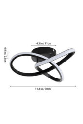 Living And Home Black Modern Flower-Like Design Led Ceiling Light With Silicone Lampshade Cool White - thumbnail 6