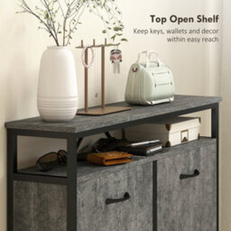 Wyld Haus Verala Cement Grey Shoe Cabinet - Slim 4-Drawer Unit With Top Shelf, 98 X 23.8 X 95 Cm - thumbnail 5