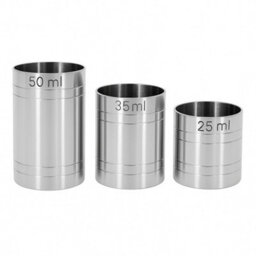 Chabrias Ltd 3 Set 25Ml, 35Ml, 50Ml Premium Stainless Steel Silver Thimble Spirit Measures, Government Stamped