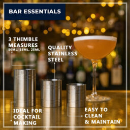 Chabrias Ltd 3 Set 25Ml, 35Ml, 50Ml Premium Stainless Steel Silver Thimble Spirit Measures, Government Stamped - thumbnail 2