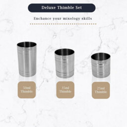 Chabrias Ltd 3 Set 25Ml, 35Ml, 50Ml Premium Stainless Steel Silver Thimble Spirit Measures, Government Stamped - thumbnail 3