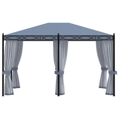 Berkfield Classic Gazebo With Mesh Screens 3X4 M Anthracite Steel - image 1
