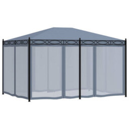 Berkfield Classic Gazebo With Mesh Screens 3X4 M Anthracite Steel - thumbnail 4