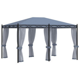 Berkfield Classic Gazebo With Mesh Screens 3X4 M Anthracite Steel - thumbnail 2