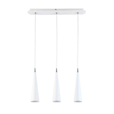 Luminosa Lighting Luminosa Modern Hanging Pendant White 3 Light  With White Shade Led, Gu10
