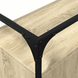 Berkfield Sideboard With Glass Top Sonoma Oak 98X35X81 Cm Engineered Wood - thumbnail 7