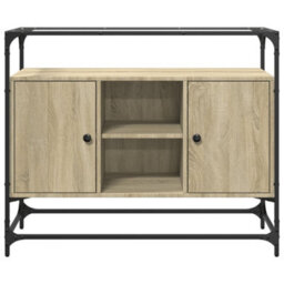 Berkfield Sideboard With Glass Top Sonoma Oak 98X35X81 Cm Engineered Wood - thumbnail 4