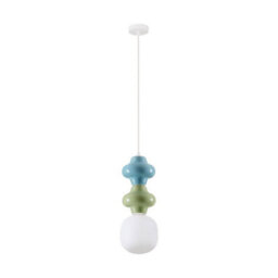 Luminosa Lighting Luminosa Clio Slim Pendant Ceiling Light Green, Blue, Matt White E14 1X5W