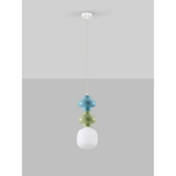 Luminosa Lighting Luminosa Clio Slim Pendant Ceiling Light Green, Blue, Matt White E14 1X5W - thumbnail 3