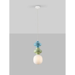Luminosa Lighting Luminosa Clio Slim Pendant Ceiling Light Green, Blue, Matt White E14 1X5W - thumbnail 4