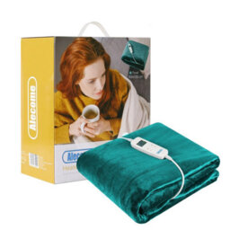 Alecome Electric Heated Throw Blanket 10 Heat Settings Washable Fleece With Digital Remote Timer Teal