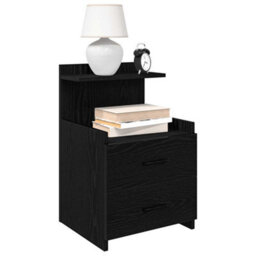Walplus Bedside Cabinets 2 Pcs With 2 Drawers Black 40X36.5X62 Cm - thumbnail 1