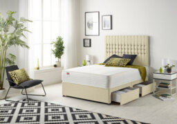 Somnior Beds Somnior Galaxy Linen Beige 4Ft6 Memory Foam Divan Bed With 2 Drawers, Mattress & Headboard - Double - thumbnail 3