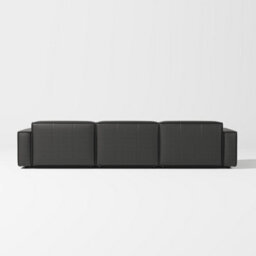 Valencia Nathan Full Aniline Leather Lounge Modular Three Seats Sofa Black Color Fsc Pine Wood Top Stitched Seam - thumbnail 8