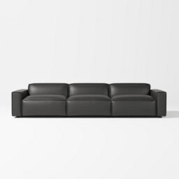 Valencia Nathan Full Aniline Leather Lounge Modular Three Seats Sofa Black Color Fsc Pine Wood Top Stitched Seam - thumbnail 6