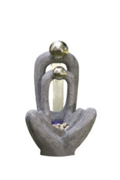 Outdoor Living UK Aqua Creations Meditating Couple 2 S/s Spheres Solar Water Feature With Protective Cover - thumbnail 1