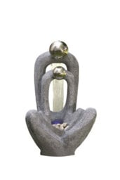 Outdoor Living UK Aqua Creations Meditating Couple 2 S/s Spheres Solar Water Feature With Protective Cover - thumbnail 2