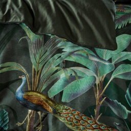 Paoletti Siona Tropical Animal 100% Cotton Duvet Cover Set, Double, Green - thumbnail 3