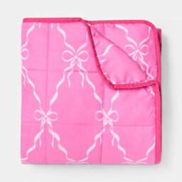 Ohs Bows 8Kg Weighted Blanket Sensory Sleep Therapy Quilted Throw - Bright Pink - thumbnail 4