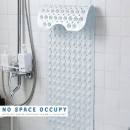 3 Piece Grey Bathroom Bath Mat Set Soft Absorbent Floor Mats With Blue Non Slip Rubber Shower Mat - thumbnail 7
