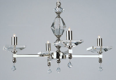 Luminosa Lighting Luminosa Capri Optic Glass Pans 4 Arm Chandelier