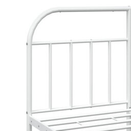 Berkfield Metal Bed Frame With Headboard And Footboard White 140X190 Cm - thumbnail 9