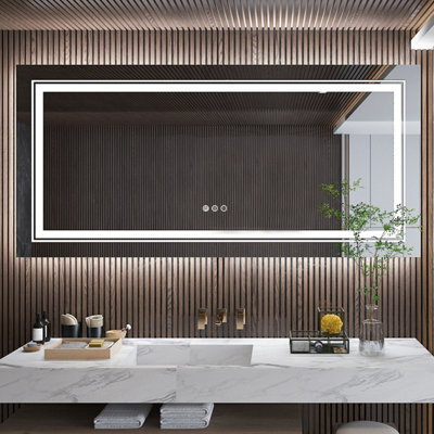 Luvodi 1600X800mm Hd Led Bathroom Mirror Sleekest Illuminated Vanity Mirror Barbershop Salon, Anti-Fog - image 1