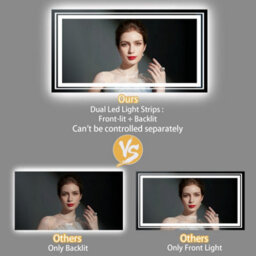 Luvodi 1600X800mm Hd Led Bathroom Mirror Sleekest Illuminated Vanity Mirror Barbershop Salon, Anti-Fog - thumbnail 4