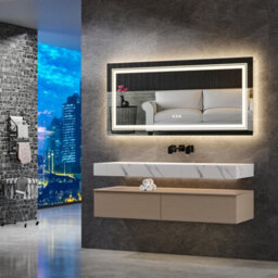 Luvodi 1600X800mm Hd Led Bathroom Mirror Sleekest Illuminated Vanity Mirror Barbershop Salon, Anti-Fog - thumbnail 6