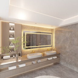 Luvodi 1600X800mm Hd Led Bathroom Mirror Sleekest Illuminated Vanity Mirror Barbershop Salon, Anti-Fog - thumbnail 8