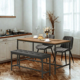 Pirlo Plush Industrial Faux Leather Dining Bench Seat - thumbnail 5