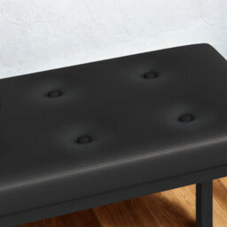 Pirlo Plush Industrial Faux Leather Dining Bench Seat - thumbnail 4