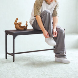 Pirlo Plush Industrial Faux Leather Dining Bench Seat - thumbnail 3