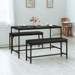 Pirlo Plush Industrial Faux Leather Dining Bench Seat - thumbnail 2