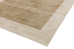 Beige Viscose Easy To Clean Bordered Luxurious , Modern Rug For Living Room, Bedroom - 200 X 200 (Square) - thumbnail 2