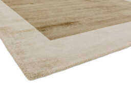 Beige Viscose Easy To Clean Bordered Luxurious , Modern Rug For Living Room, Bedroom - 200 X 200 (Square) - thumbnail 4