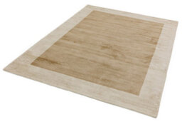 Beige Viscose Easy To Clean Bordered Luxurious , Modern Rug For Living Room, Bedroom - 200 X 200 (Square) - thumbnail 5