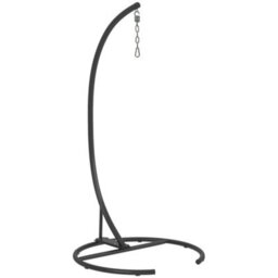 Outsunny Hammock Chair Stand W/ Round Base, C Swing Stand Only, Black - thumbnail 2