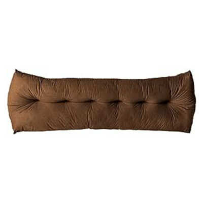 Lancashire Textiles Faux Suede Triangular Wedge King Bed Headboard Cushion For Ultimate Comfort In Brown 20 X 50 X 150Cm - image 1