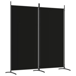 Vidaxl 2-Panel Room Divider Black 175X180 Cm Fabric Room Dividers