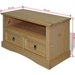 Berkfield Tv Cabinet Mexican Pine Corona Range 91X43X56 Cm - thumbnail 6
