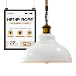 Natural Rattan Rope Ceiling Pendant Light Shade 29Cm Curvy Lampshade Led Bulb