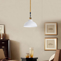 Natural Rattan Rope Ceiling Pendant Light Shade 29Cm Curvy Lampshade Led Bulb - thumbnail 2