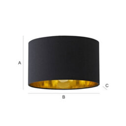 Valuelights Reni Black & Gold Inner Drum Ceiling Lamp Shade (D)25Cm - thumbnail 9